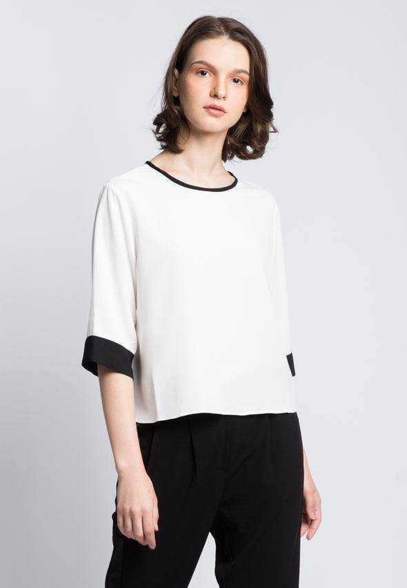 White 3/4 Sleeves Blouse