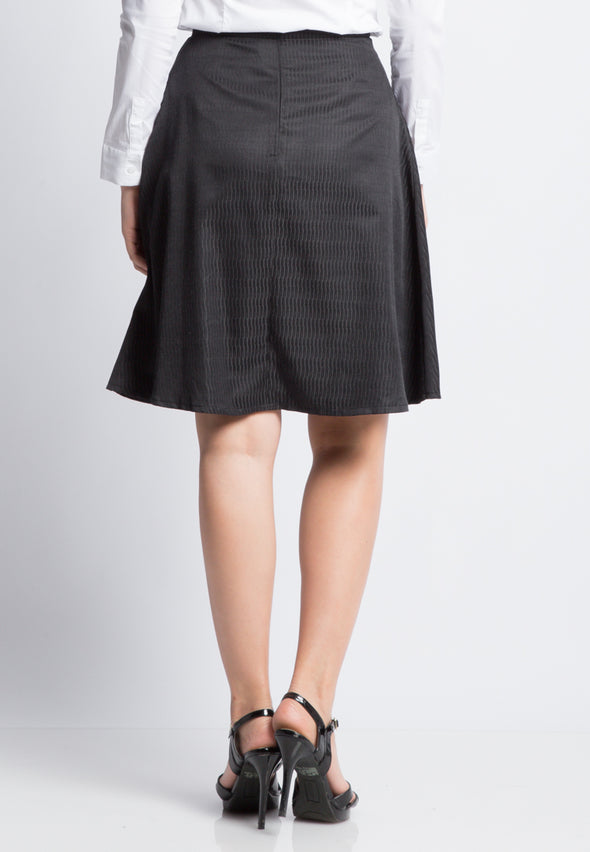 Black Textured A-Line Skirt