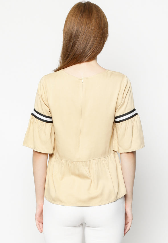 Cream Stripe Detail Blouse