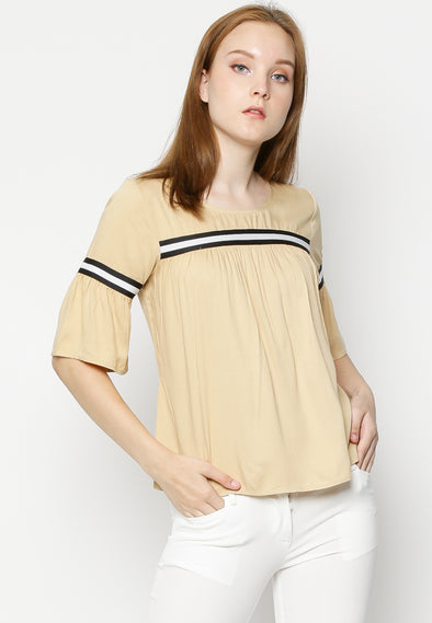 Cream Stripe Detail Blouse