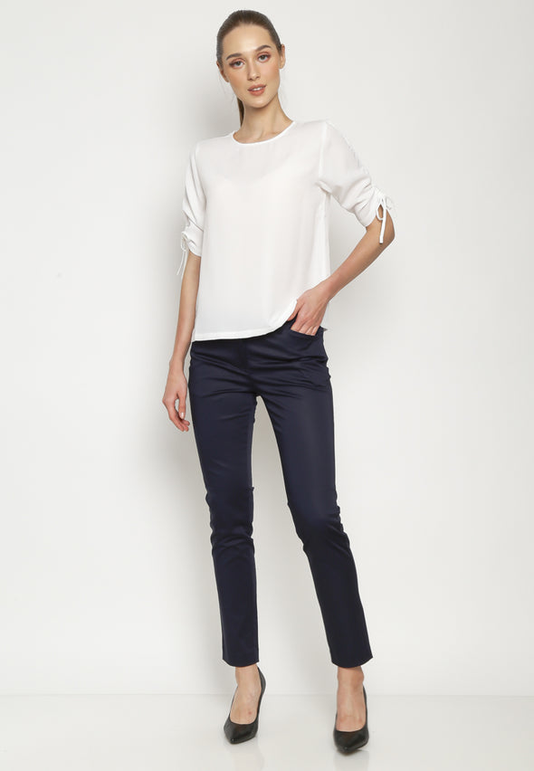 Navy Basic Cotton Pants