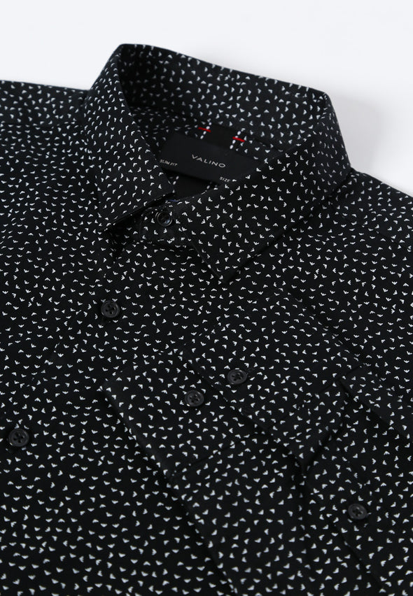 Black Geometric Print Shirt