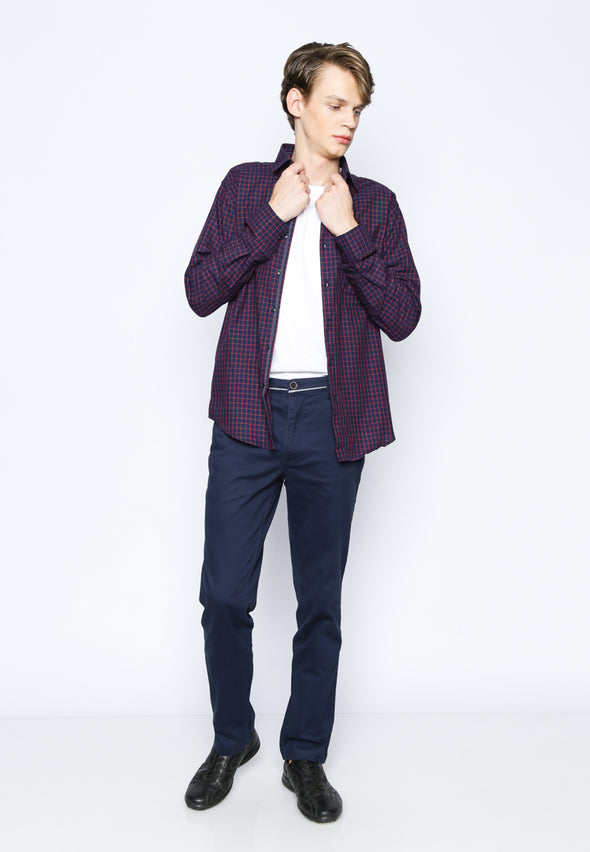 Navy Checks Flannel Shirt