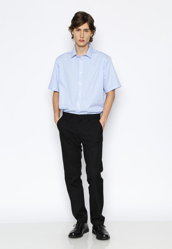 Light Blue And White Checks Shirt