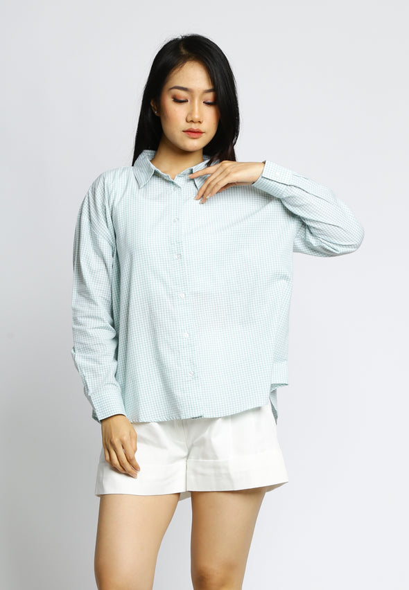 Light Tosca Checks Oversize Shirt