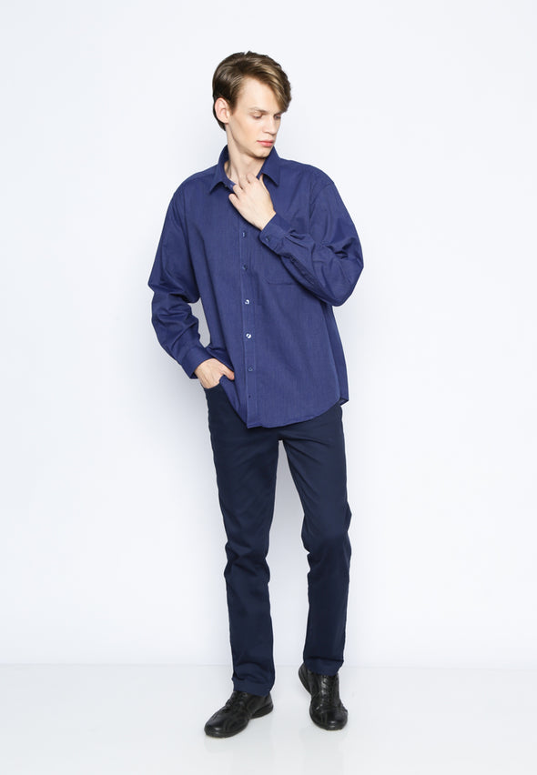 Navy Textured Shirt
