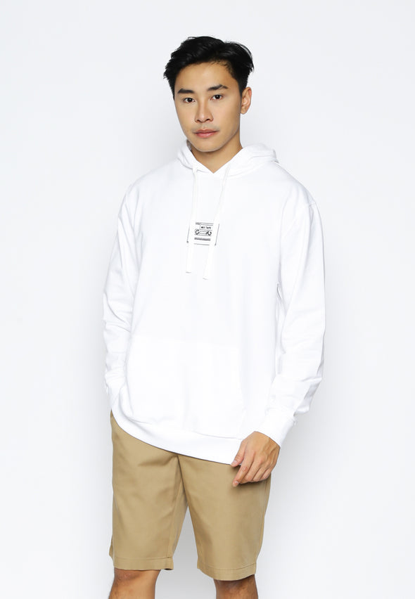 White Hoodie With Front Print