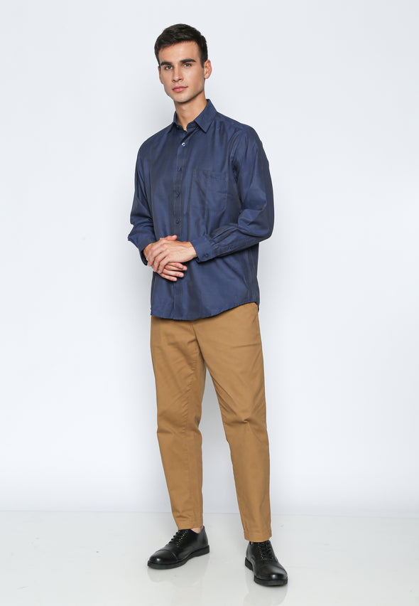 Navy Blue Dobby Shirt