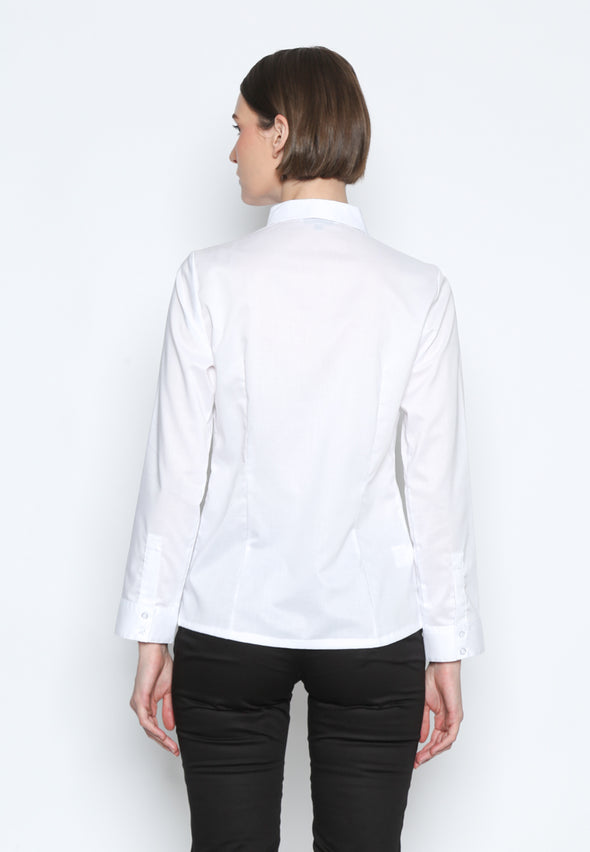 White Basic Long Sleeves Shirt