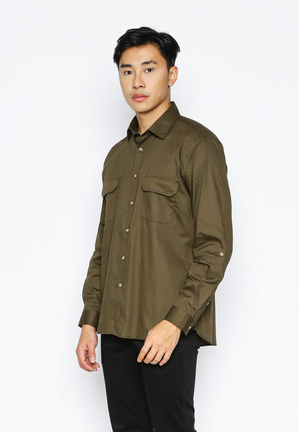 Olive Double Pocket Shirt