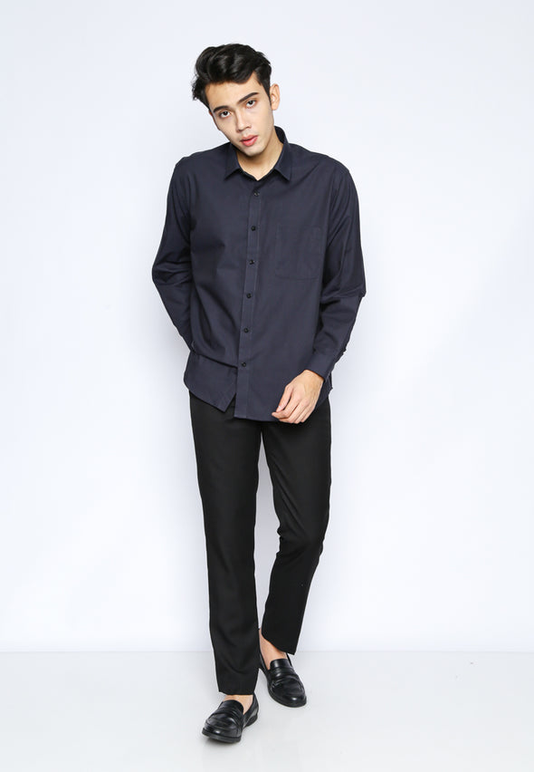 Navy Blue Dobby Shirt