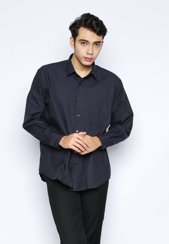 Navy Blue Dobby Shirt
