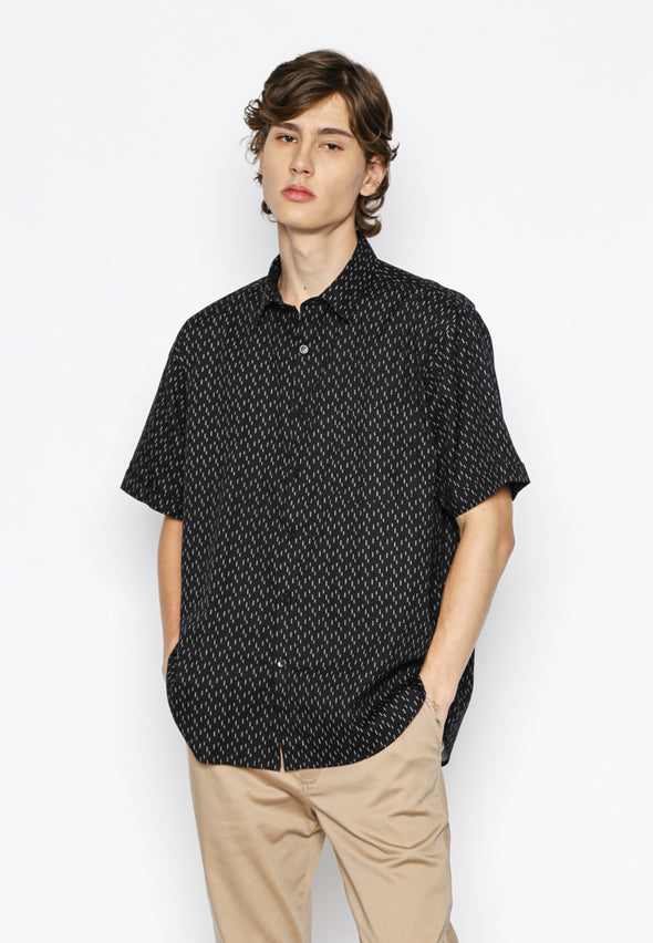 Black Geometric Print Shirt