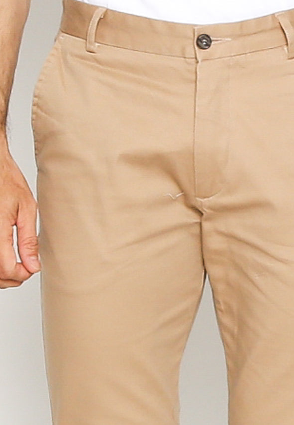 Cream Chino Pants With Belt