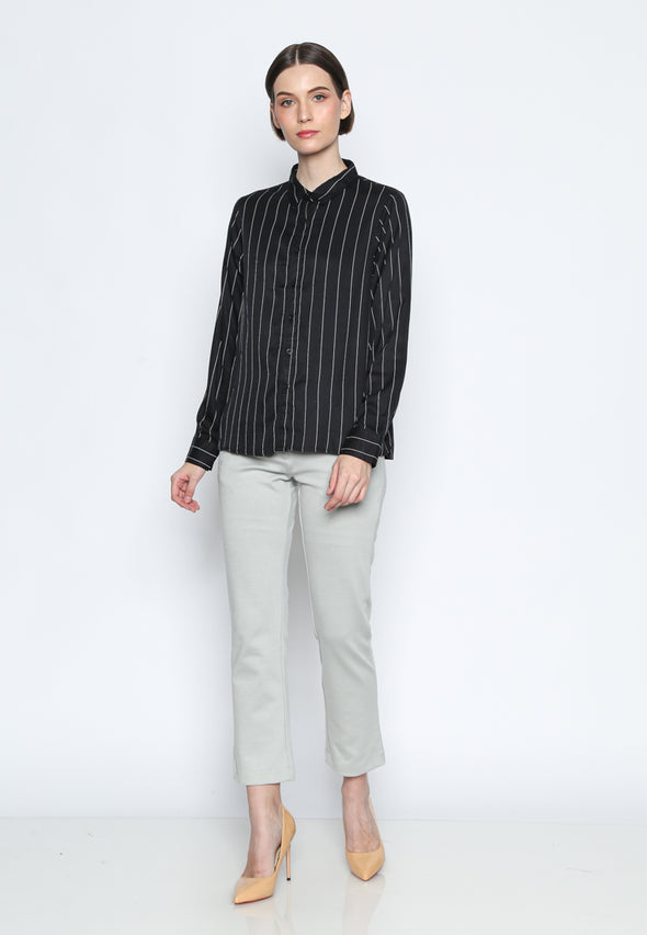 Black Stripe Long Sleeves Shirt
