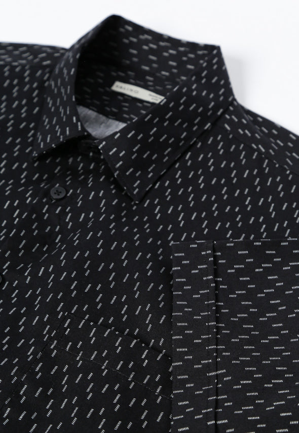 Black Geometric Print Shirt