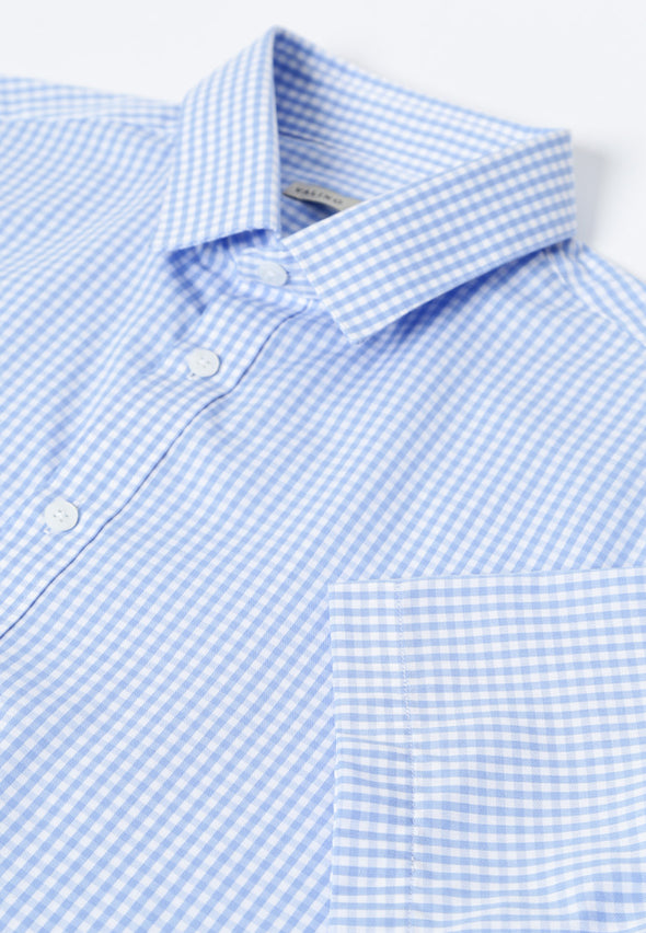 Light Blue And White Checks Shirt