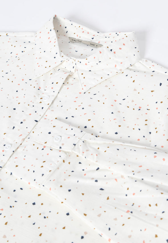 Off White Long Sleeve Cropped Shirt