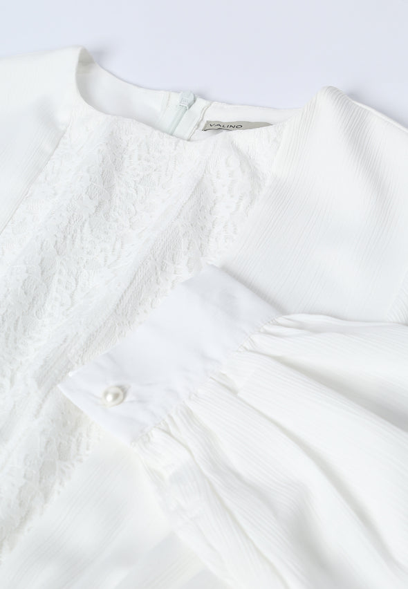 White Panel Sleeve Dress