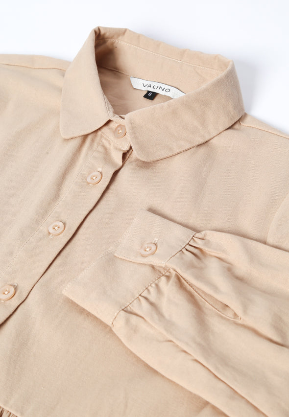 Beige Peplum Shirt