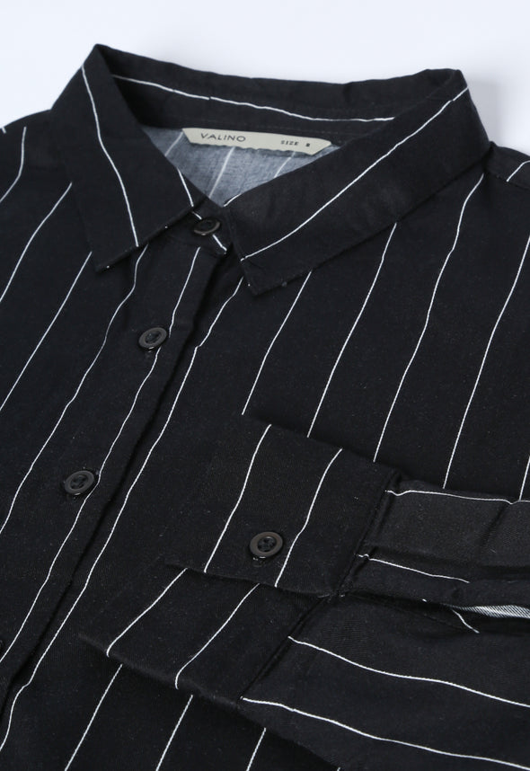 Black Stripe Long Sleeves Shirt