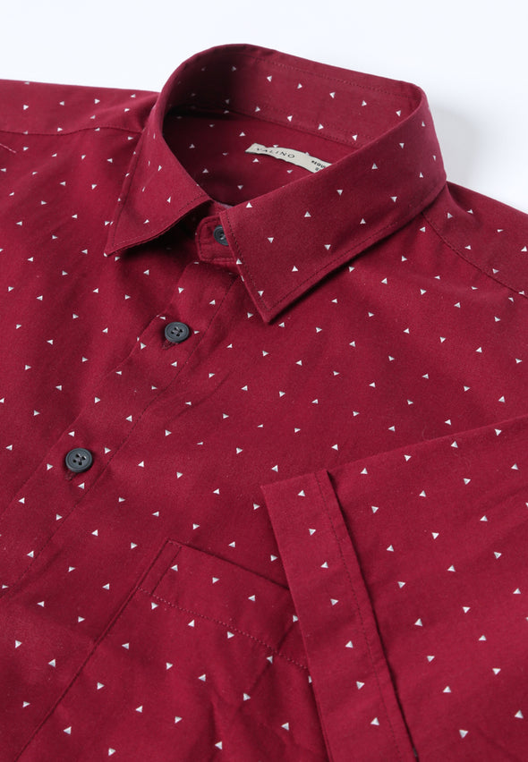 Maroon Triangle Print Shirt
