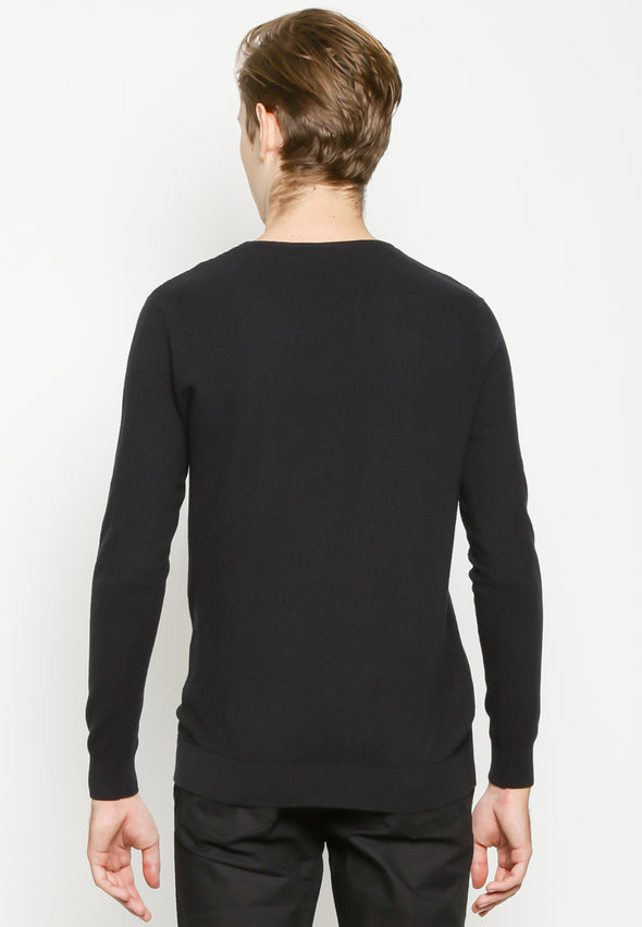 Black Crew Knit Sweater