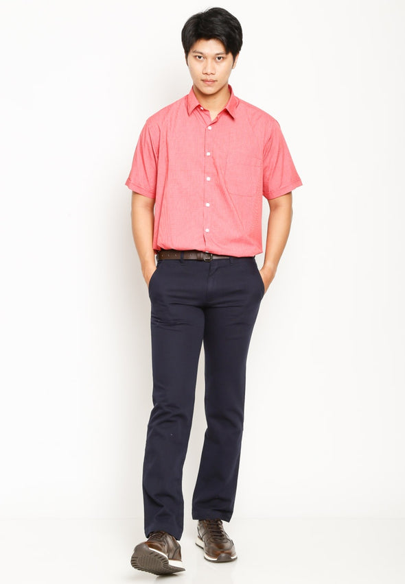 Navy Chino Pants With Belt
