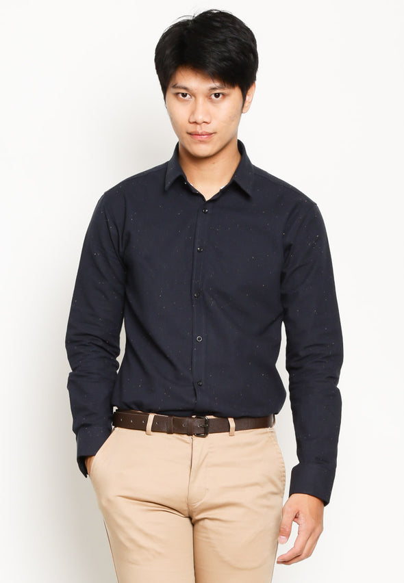 Black Long Sleeves Slim Fit Shirt