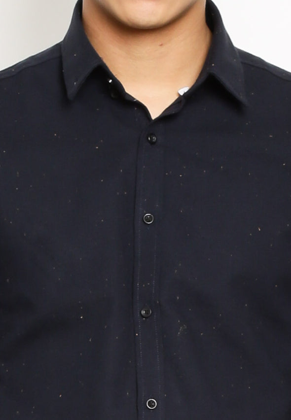 Black Long Sleeves Slim Fit Shirt