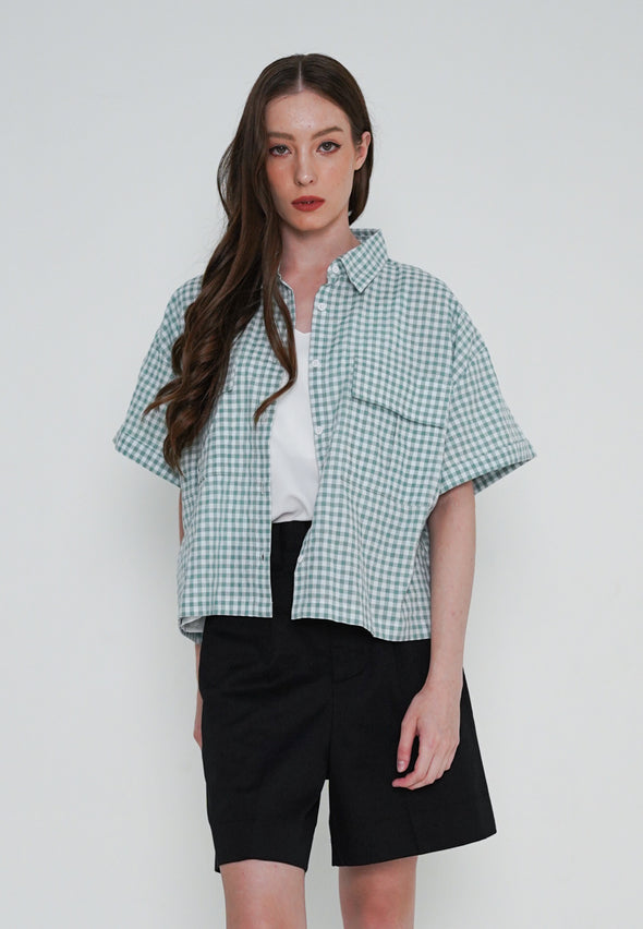 Sage Green Oversized Pocket Shirt