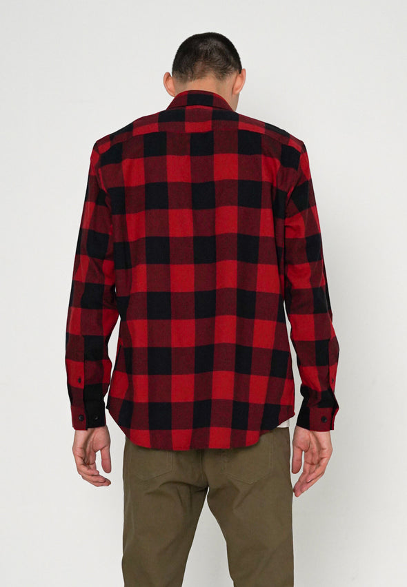 Red And Black Checks Flannel Shirt