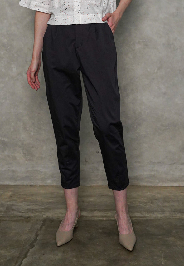 Grey Cotton Stretch Baggy Pants