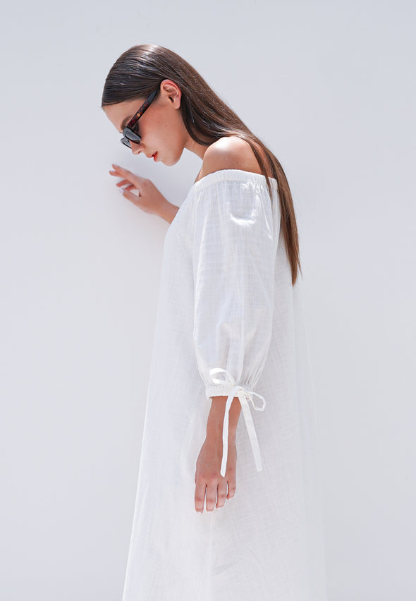 Off White Two Ways Gathered Dress