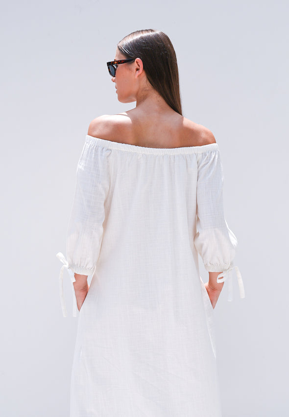 Off White Two Ways Gathered Dress