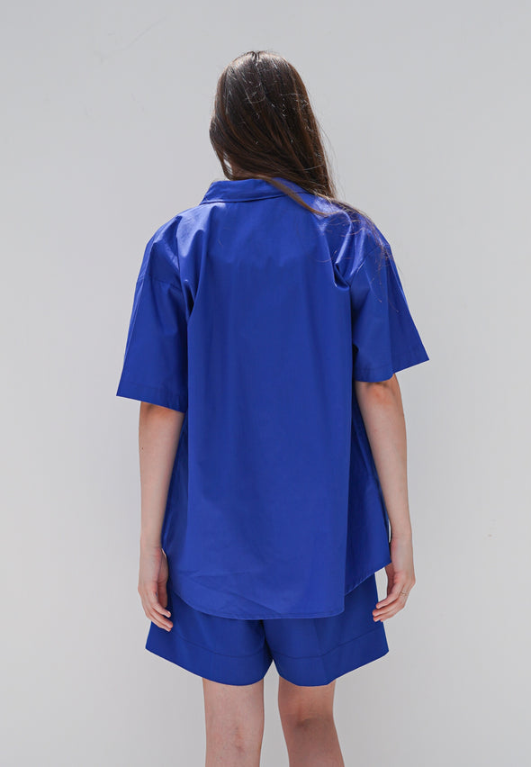 Electric Blue Short Sleeve Outer Shirt