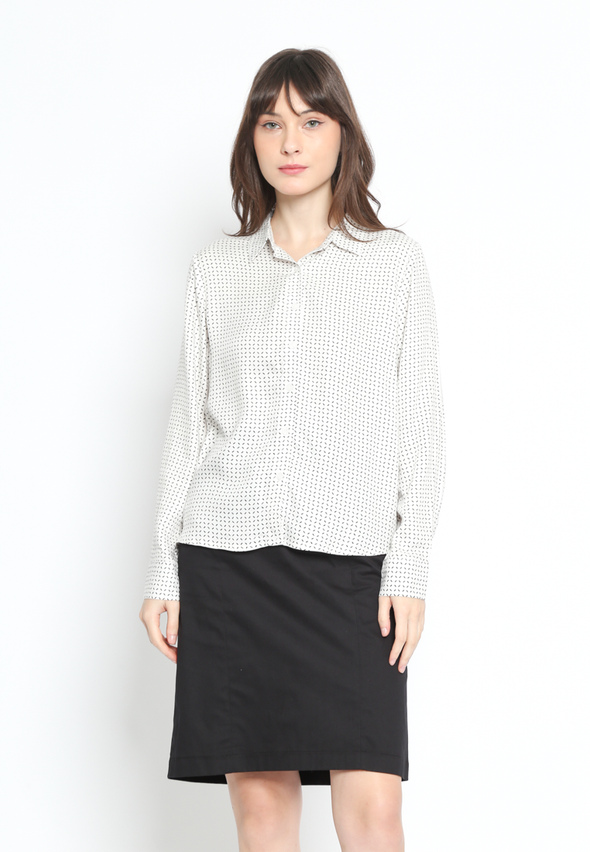 Loose Fit Off-White Shirt for Women