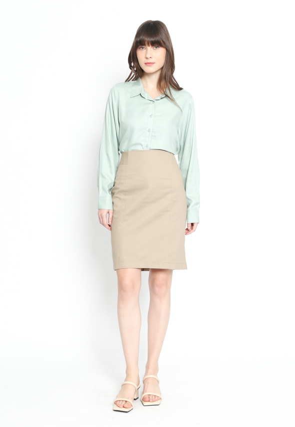 Regular Fit Cream Tweed Short Skirt