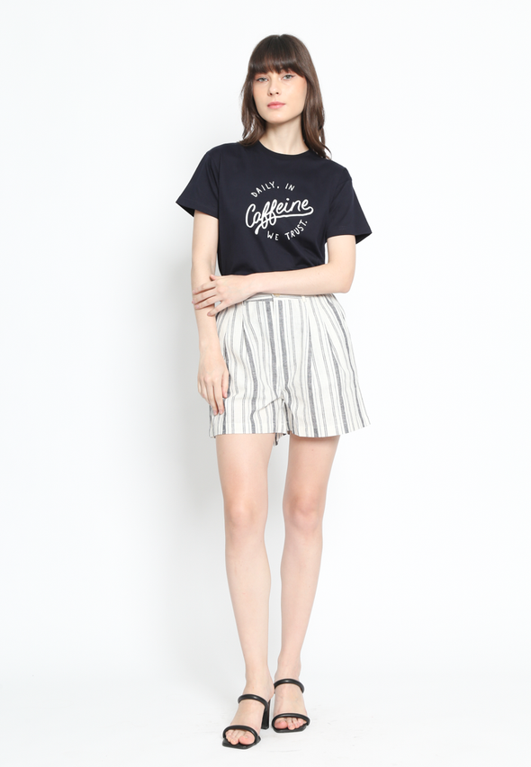 Women's Navy T-Shirt with Chest Graphic