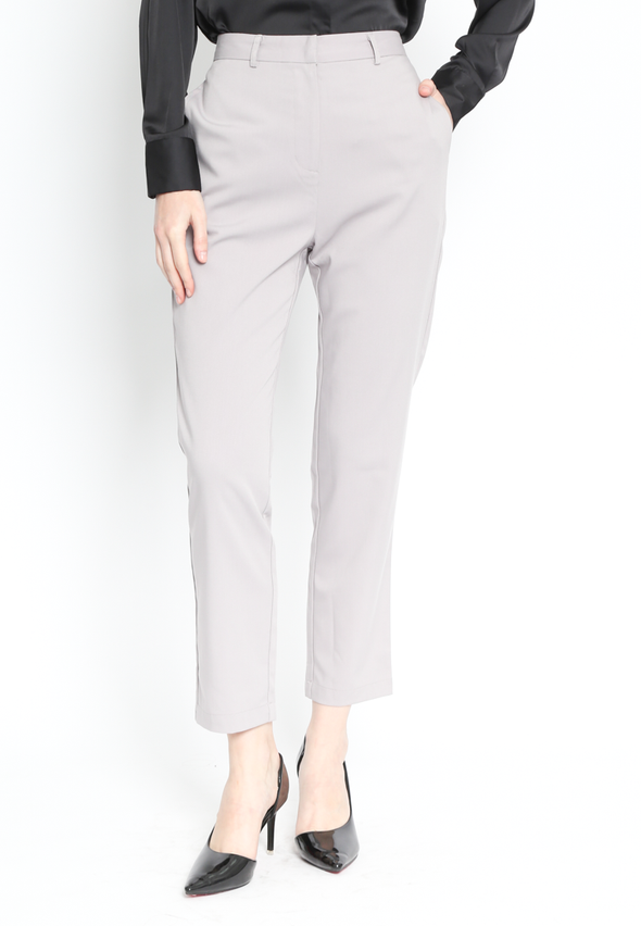 Grey Tailored Tapered Pants