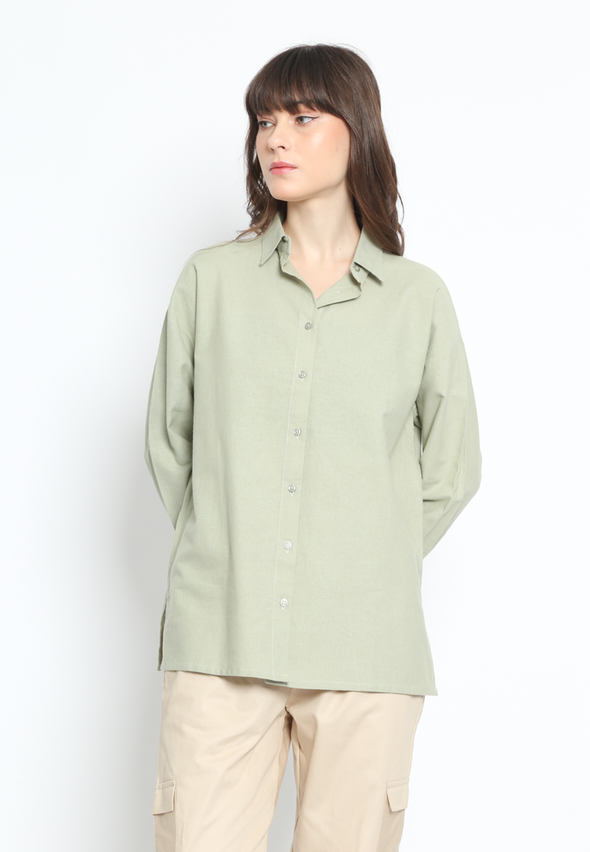 Green Longsleeve Oversized Shirt