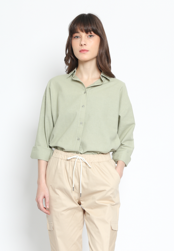 Green Longsleeve Oversized Shirt